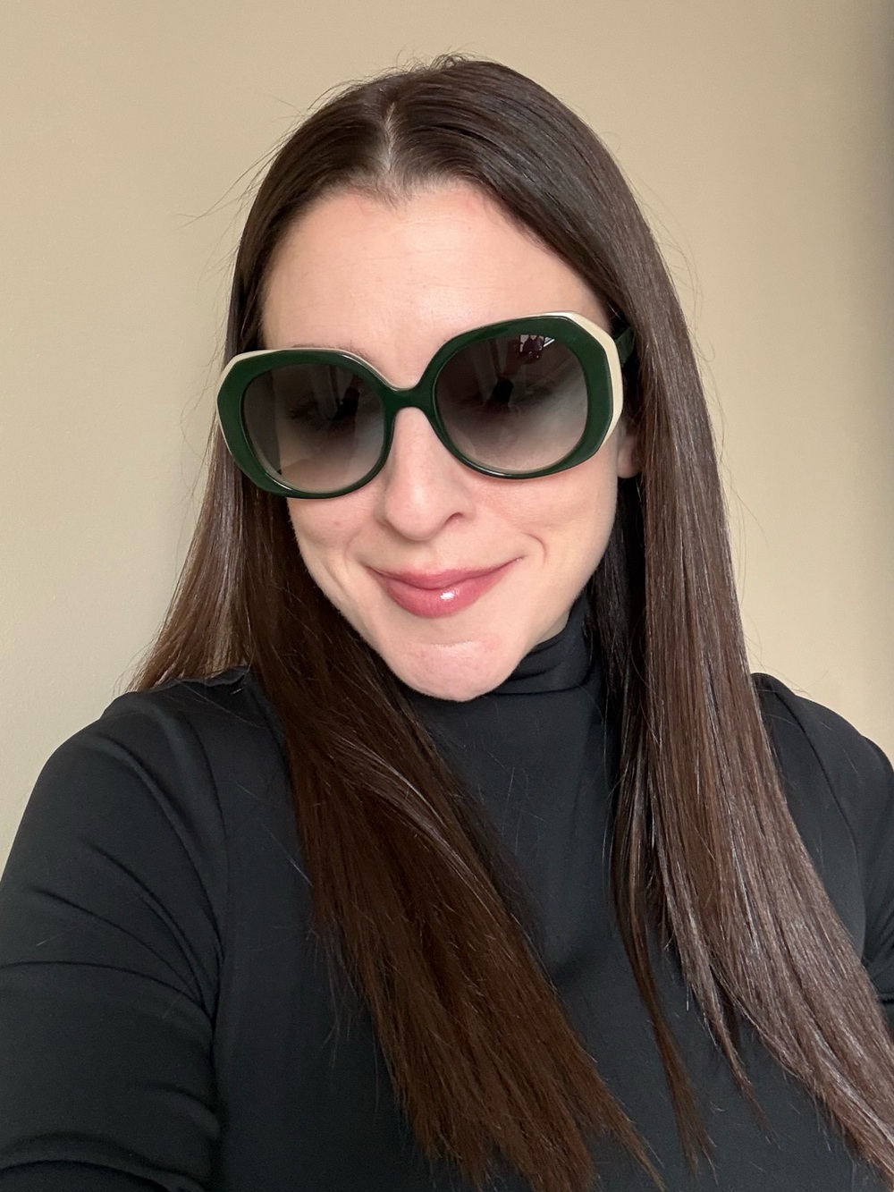 Warby Parker Rosa Sunglasses Green & Tan Oversized Round